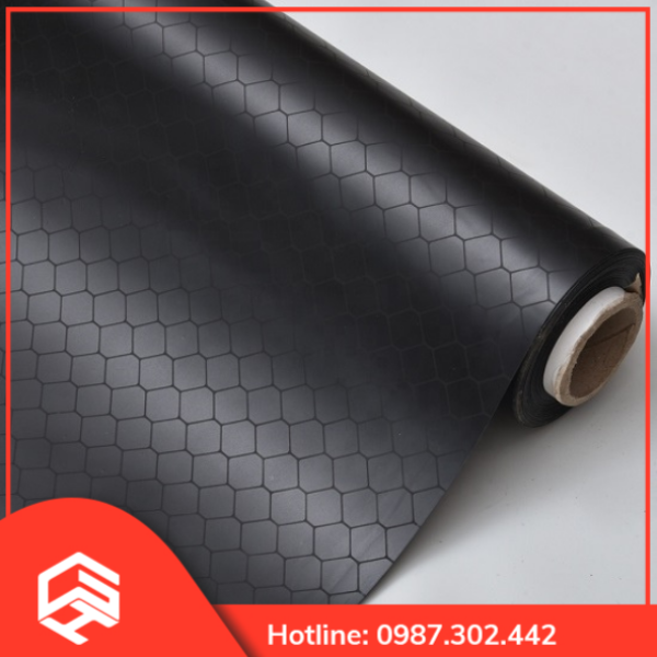 Cuộn màng nhựa pvc ô mắt cáo đen